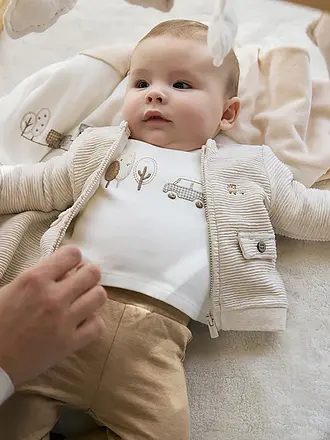 MAYORAL | Baby Jungen Set 3-teilig Jacke, Langarmshirt und Hose | beige